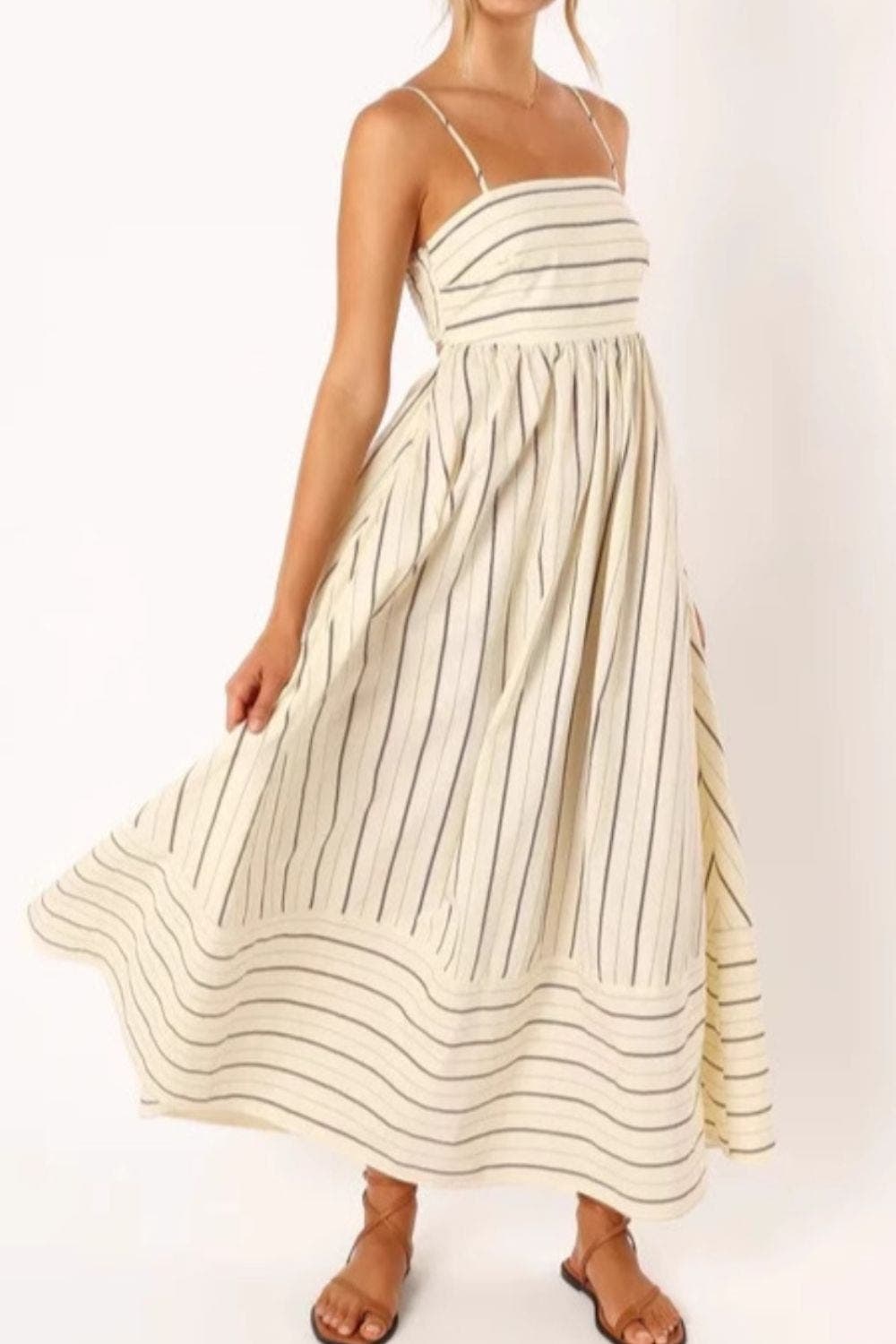 Valerinne – Coastal stripe – Maxi dress-10187127882055-Ivory Ombre