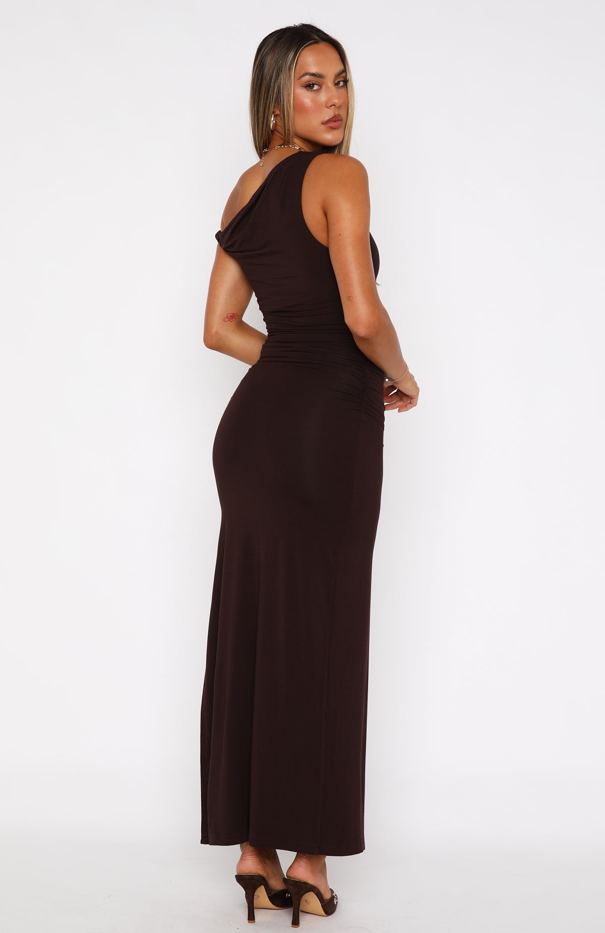 Valerisse – One-shoulder ruched – Bodycon dress-10192062611783-Ivory Ombre
