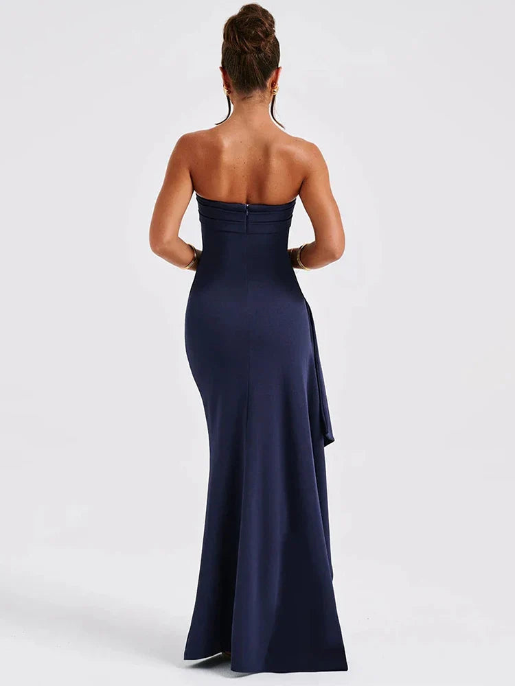 Valestra – Sculpted silhouette – Strapless evening gown-10174854791495-Ivory Ombre