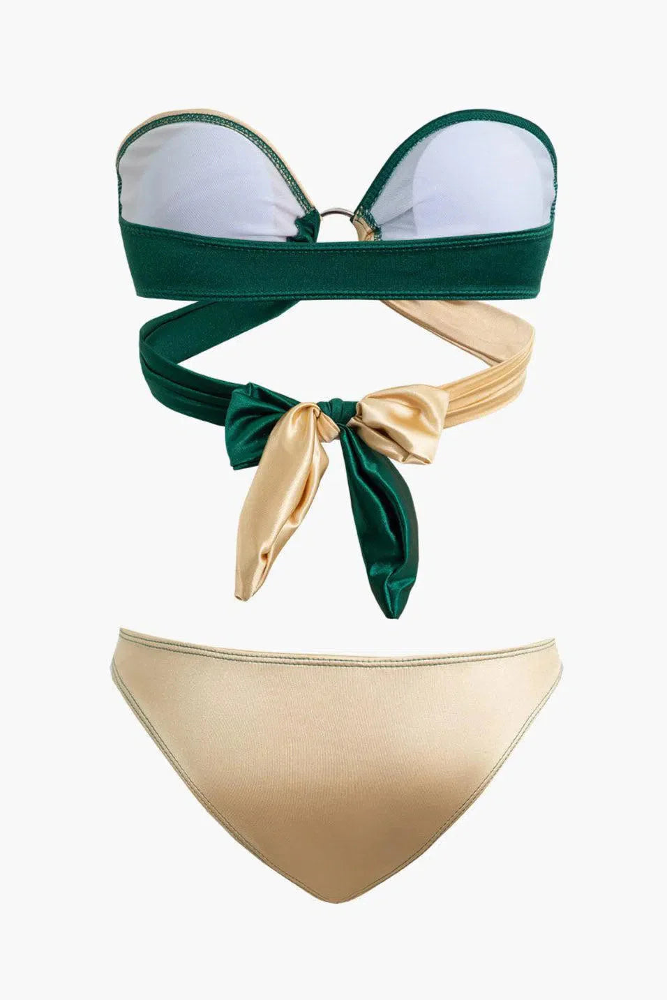 Vanna – Modern knot details – Contrast knot bikini set-10174719754567-Ivory Ombre