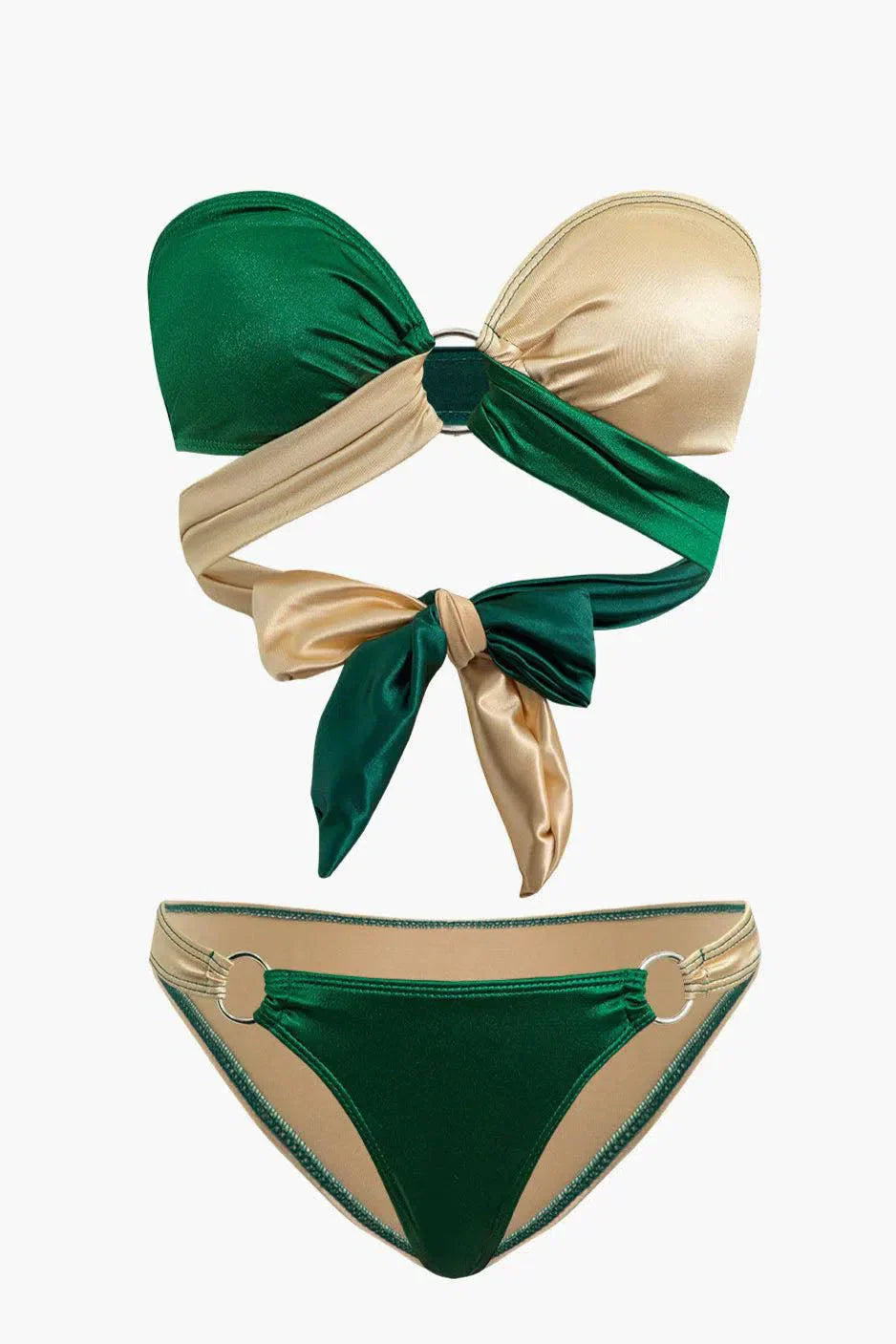 Vanna – Modern knot details – Contrast knot bikini set-10174719754567-Ivory Ombre