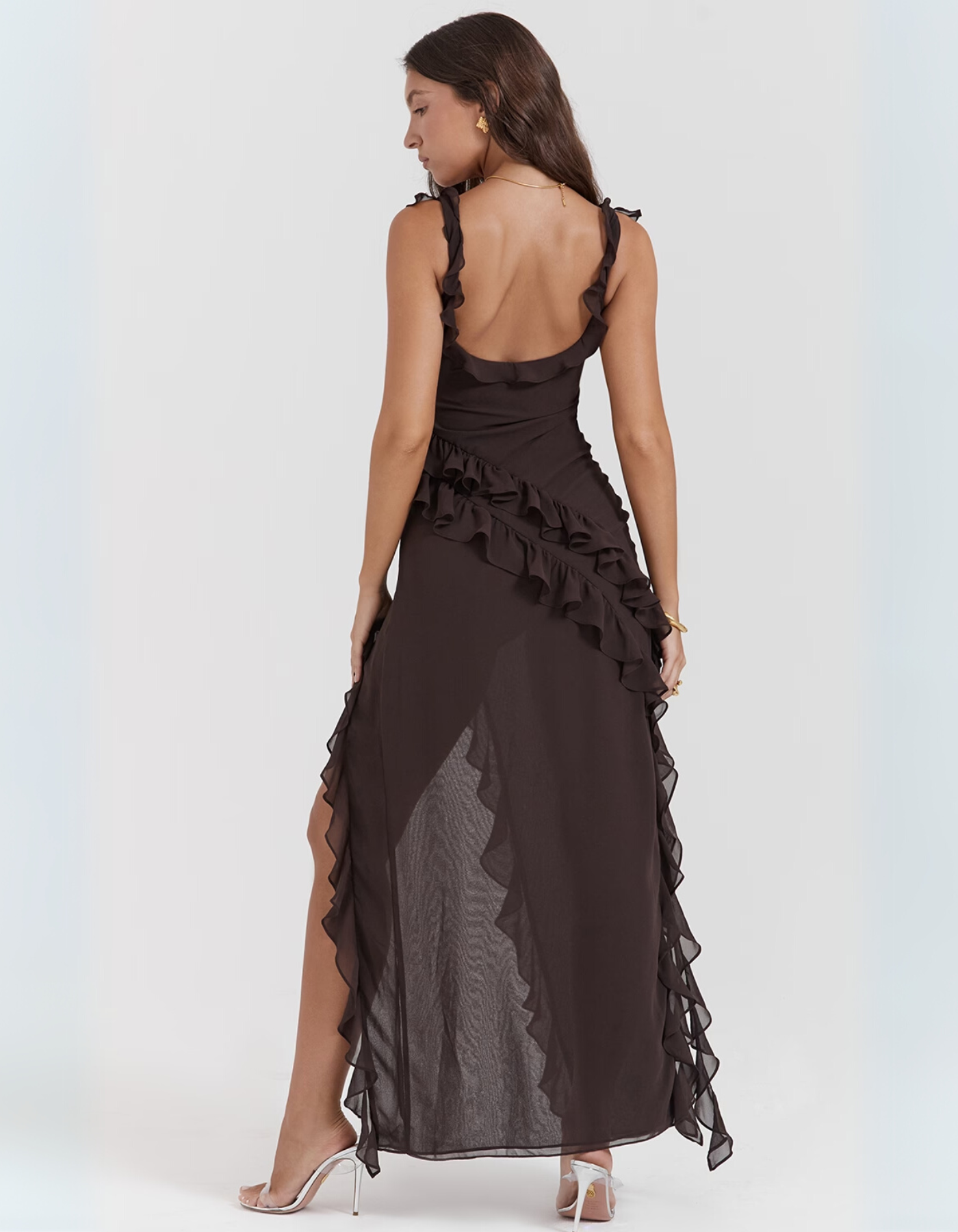 Vera – Ruched elegance – Maxi dress-10174847091015-Ivory Ombre