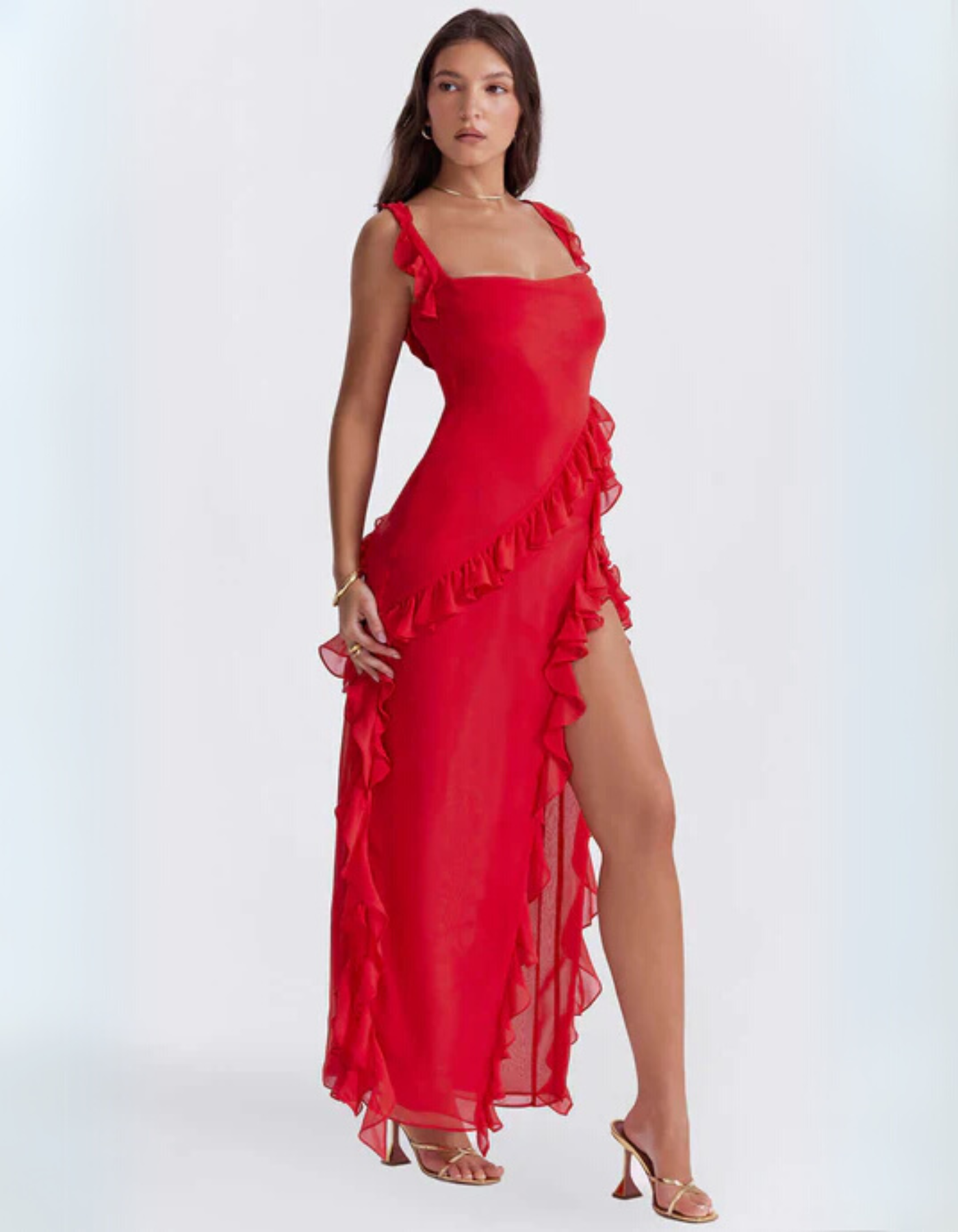 Vera – Ruched elegance – Maxi dress-10174847091015-Ivory Ombre