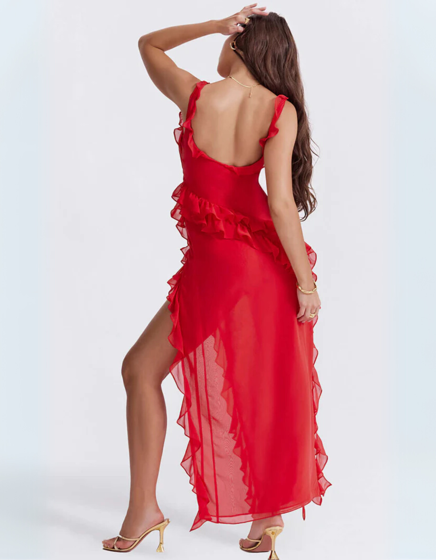Vera – Ruched elegance – Maxi dress-10174847091015-Ivory Ombre