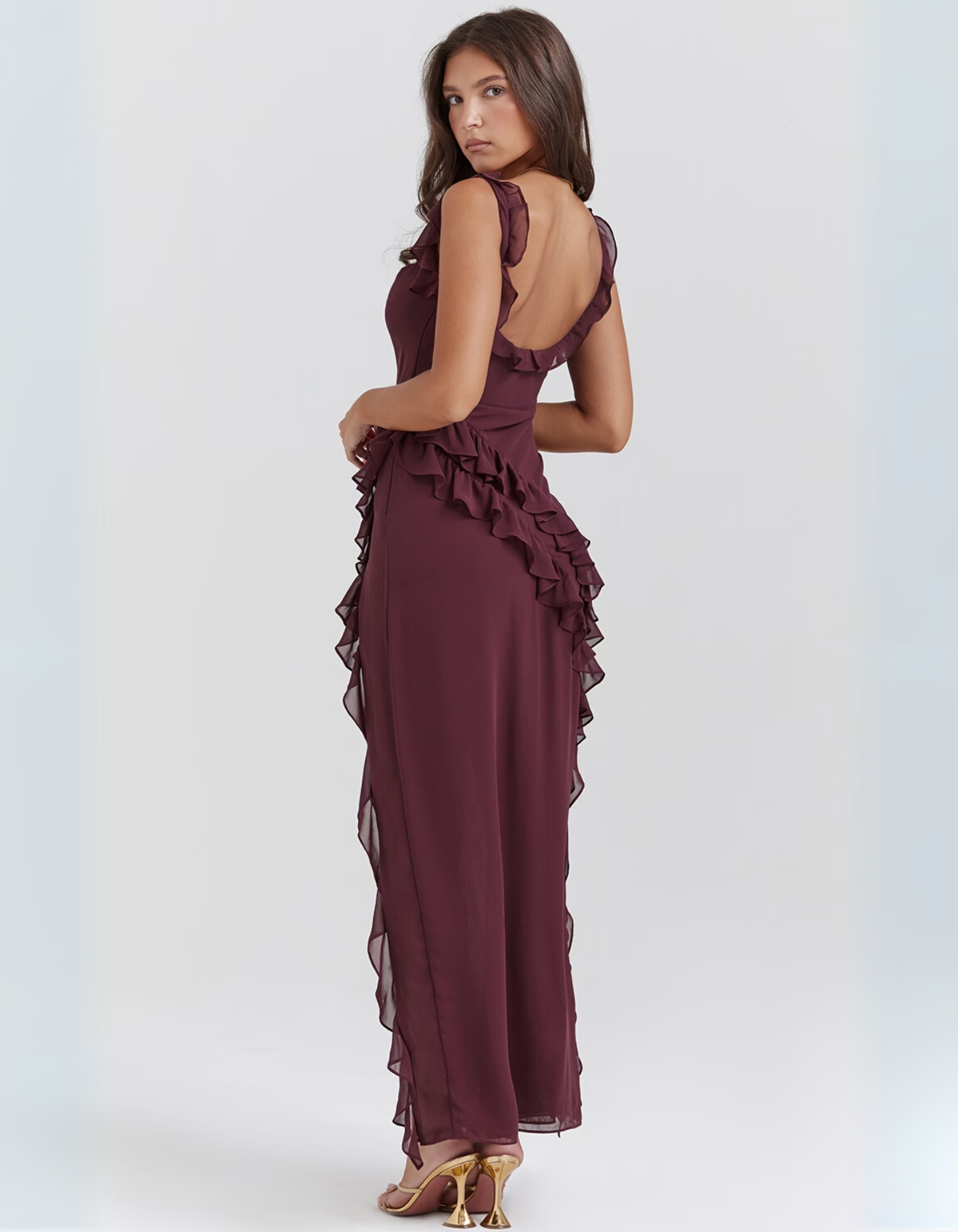 Vera – Ruched elegance – Maxi dress-10174847091015-Ivory Ombre