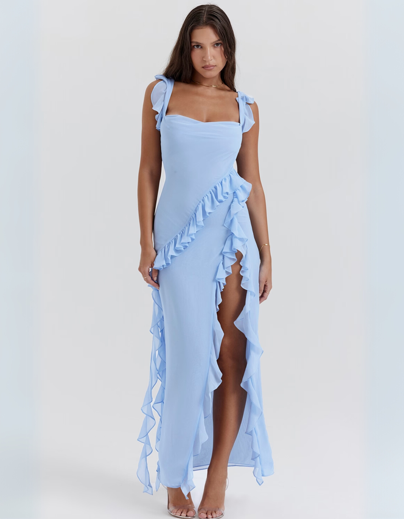 Vera – Ruched elegance – Maxi dress-10174847091015-Ivory Ombre