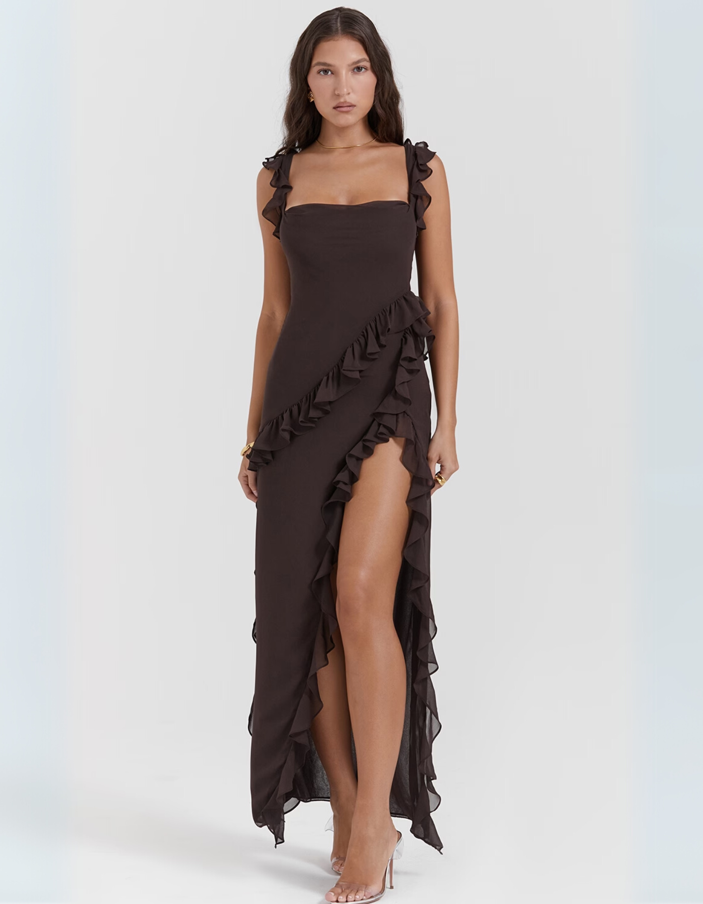 Vera – Ruched elegance – Maxi dress-10174847091015-Ivory Ombre