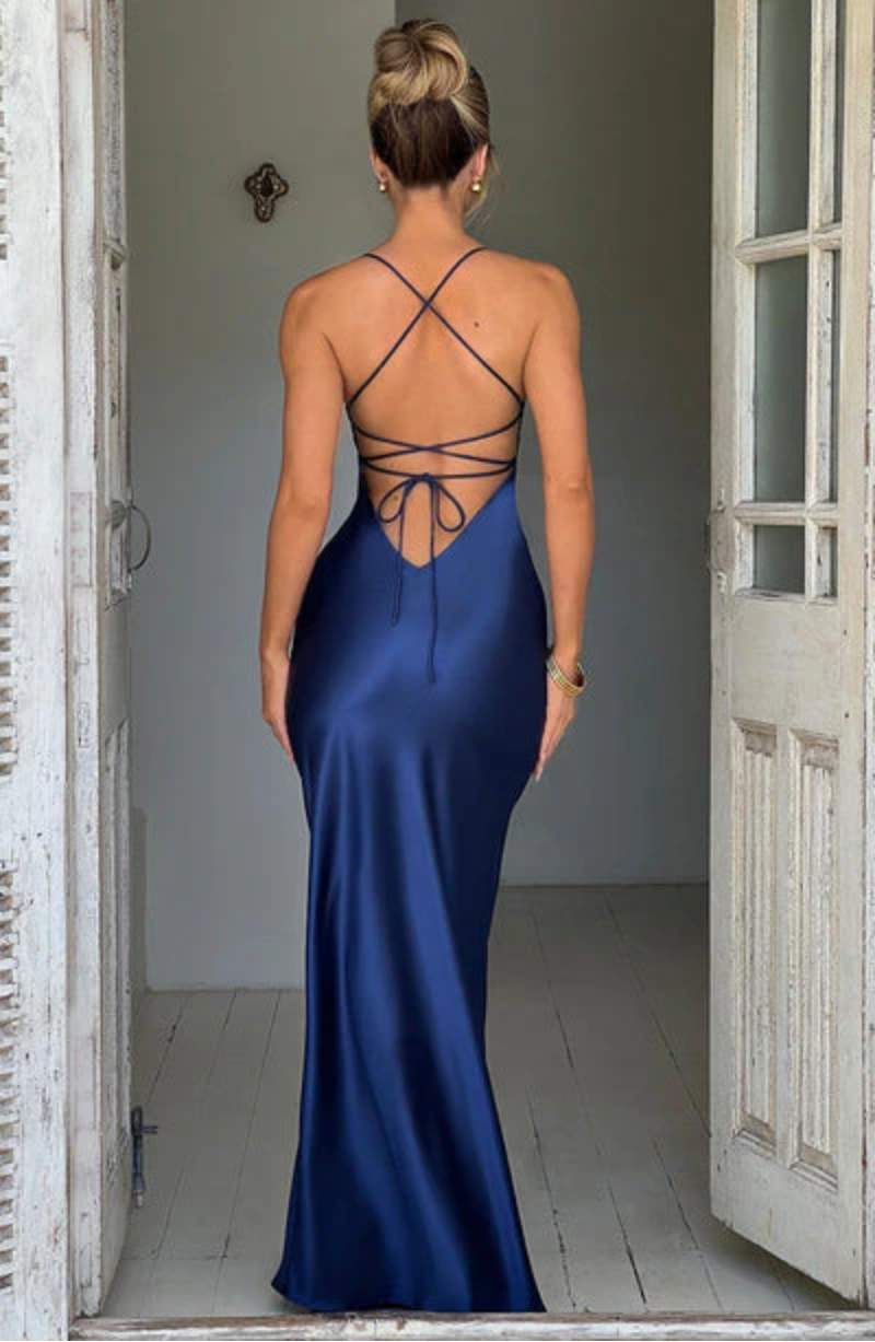 Verdelisse – Satin split – Spaghetti strap gown-10174857675079-Ivory Ombre
