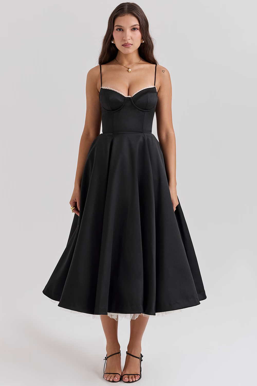 Verdetta – Corset bodice – Midi cocktail dress-10174851776839-Ivory Ombre