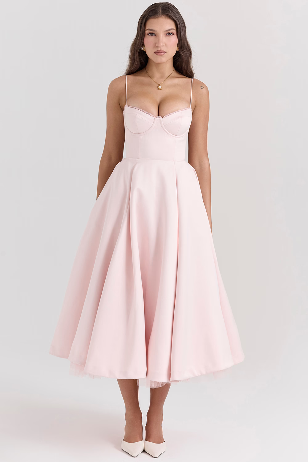 Verdetta – Corset bodice – Midi cocktail dress-10174851776839-Ivory Ombre
