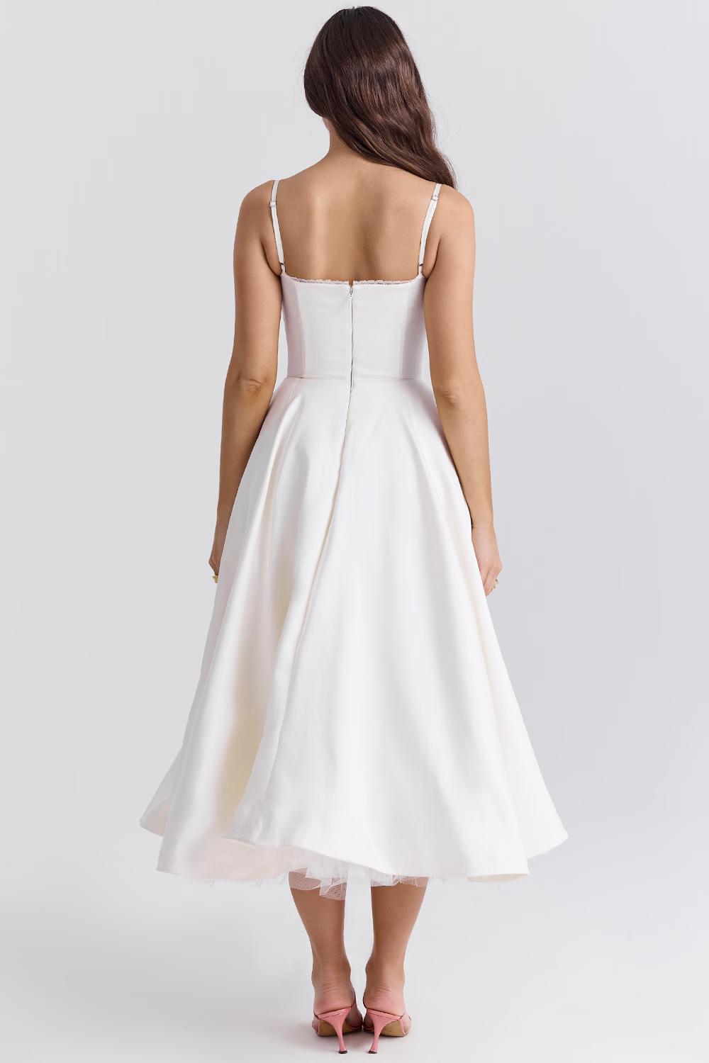 Verdetta – Corset bodice – Midi cocktail dress-10174851776839-Ivory Ombre
