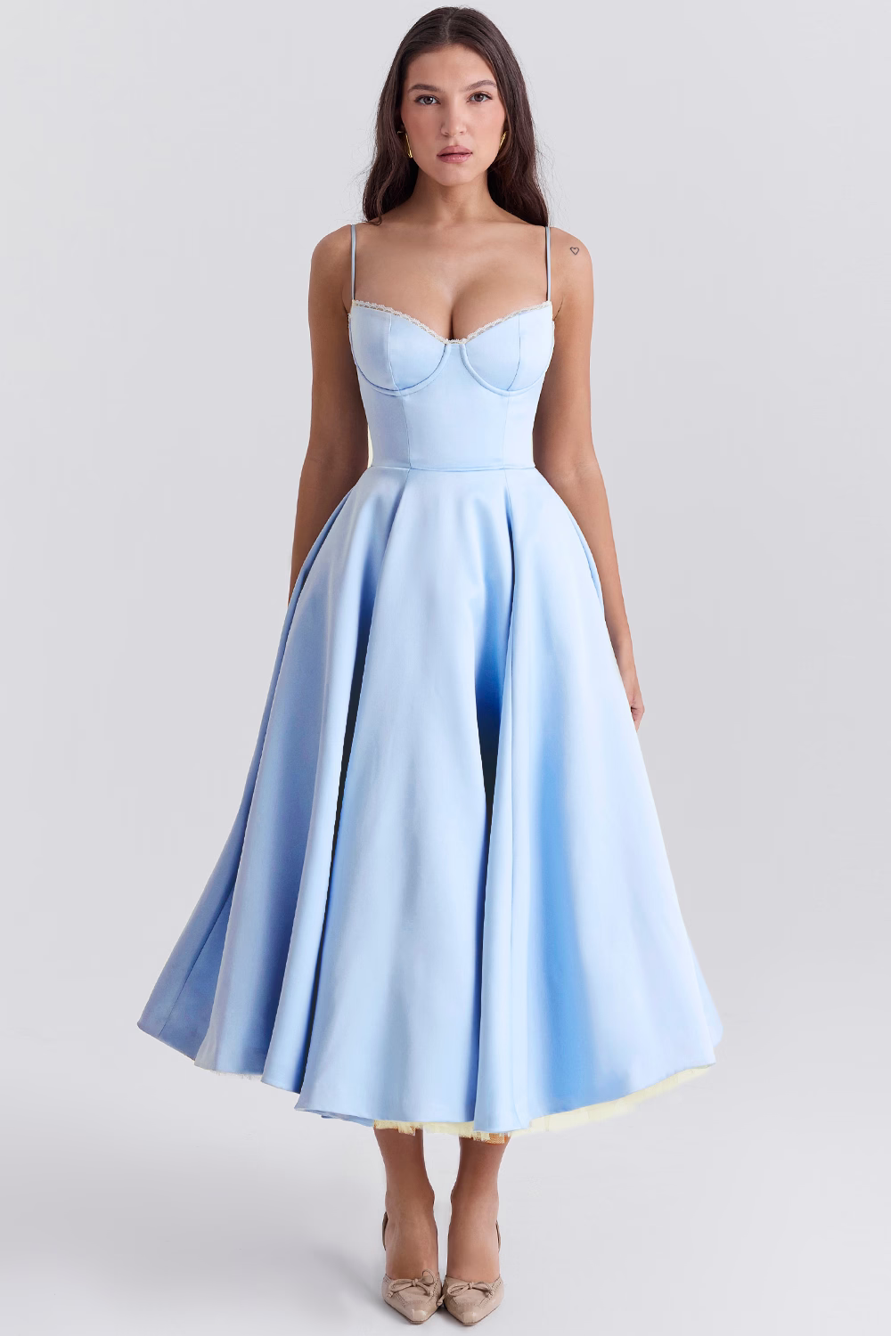 Verdetta – Corset bodice – Midi cocktail dress-10174851776839-Ivory Ombre