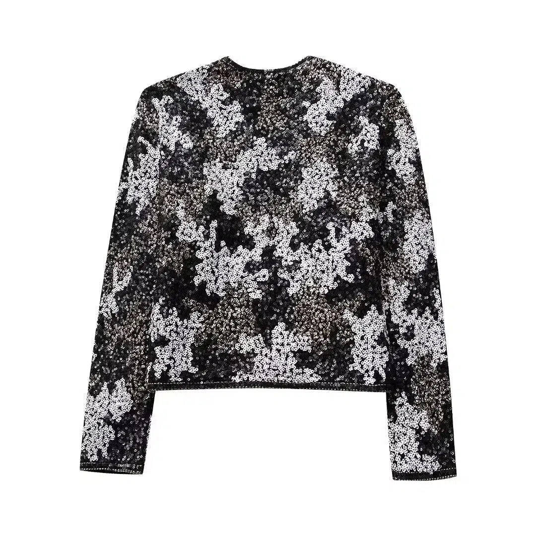 Viatrix – Shimmering design – Sequin jacket-10174770905415-Ivory Ombre
