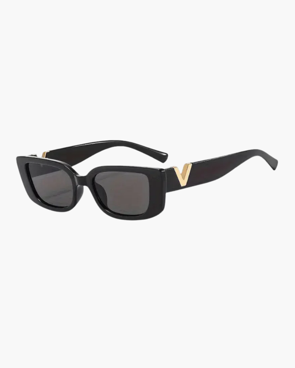 Viola – Gold V-accent oval frame – Sunglasses-10173345726791-Ivory Ombre
