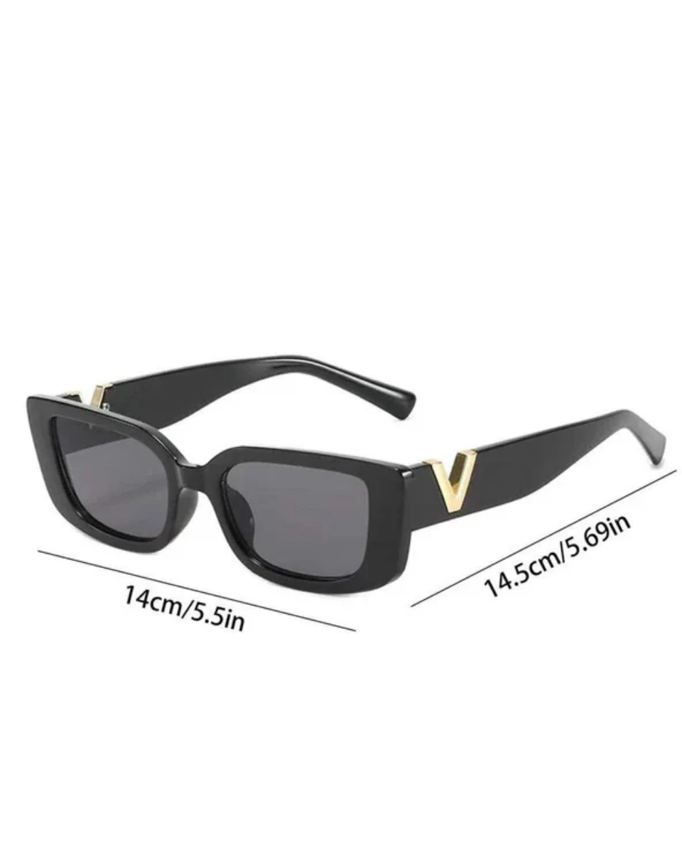 Viola – Gold V-accent oval frame – Sunglasses-10173345726791-Ivory Ombre