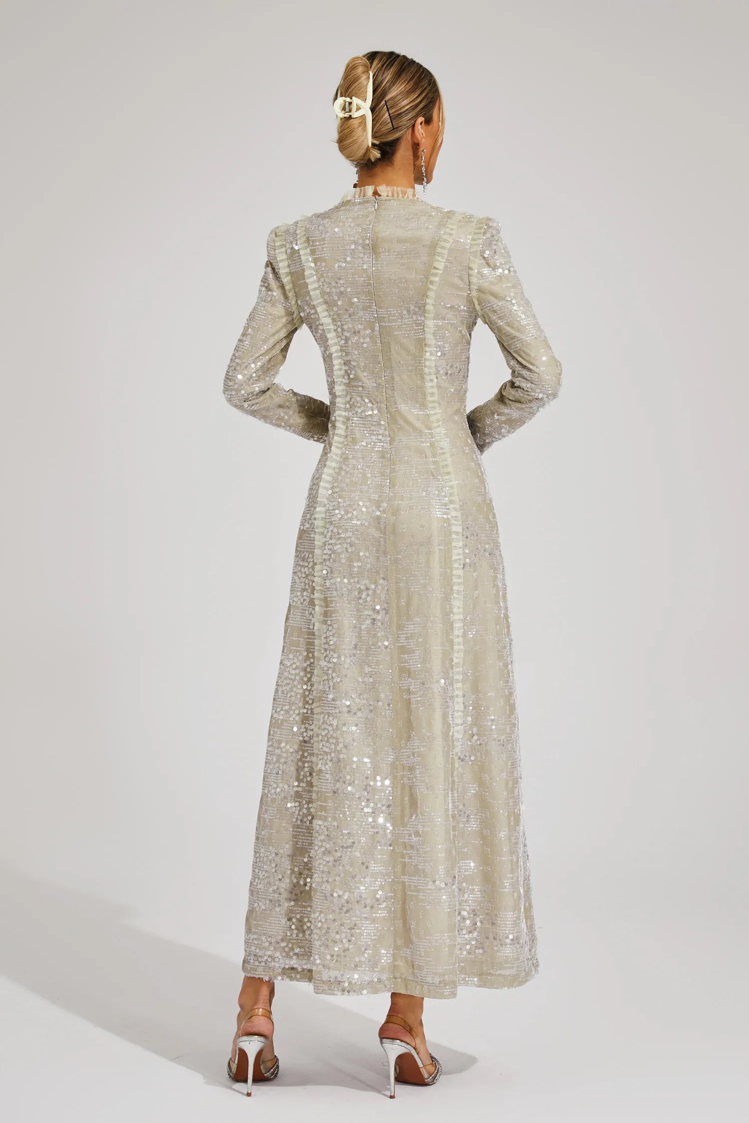Virelia – Sequin elegance – Maxi dress-10174852235591-Ivory Ombre