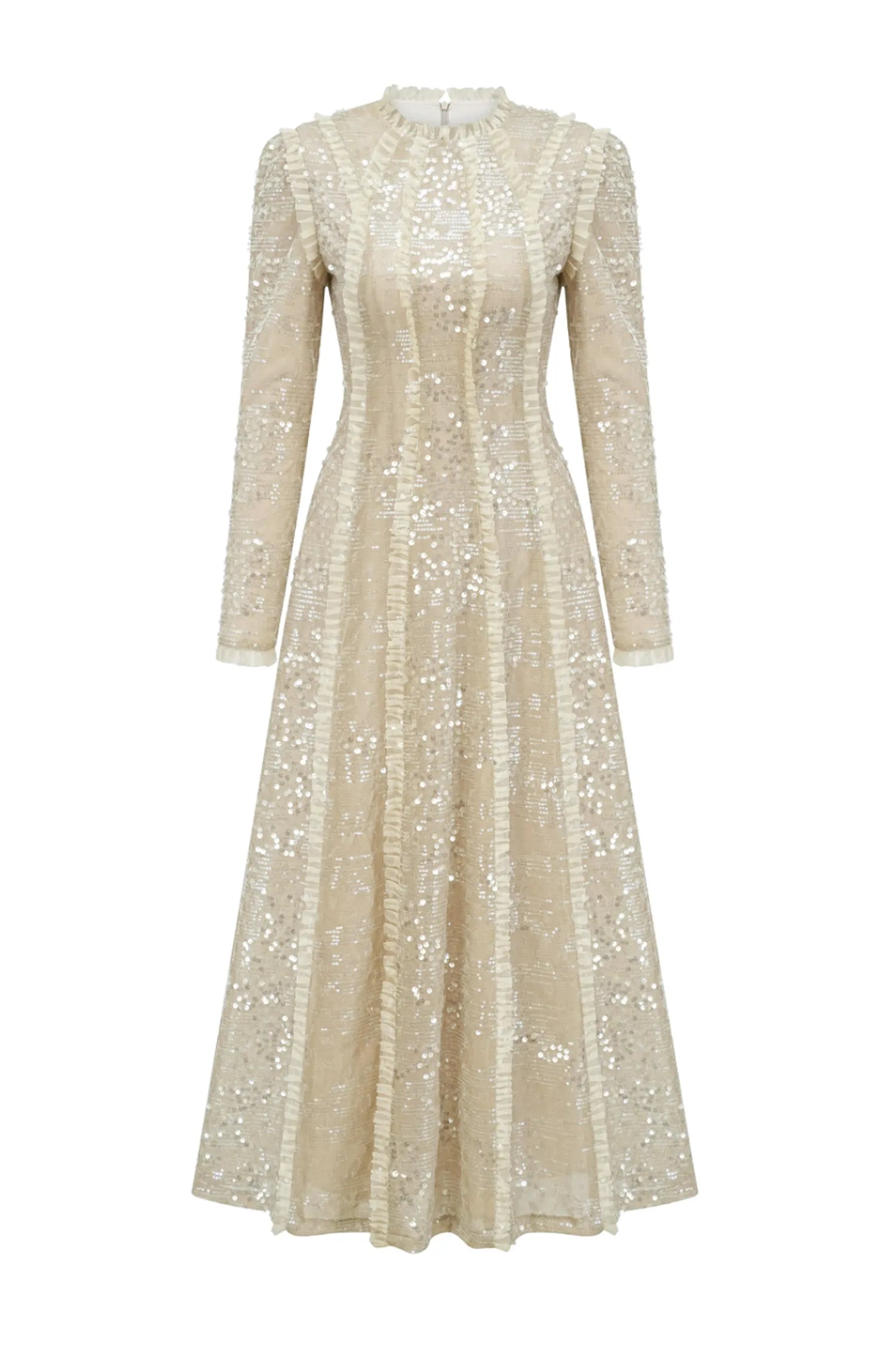 Virelia – Sequin elegance – Maxi dress-10174852235591-Ivory Ombre