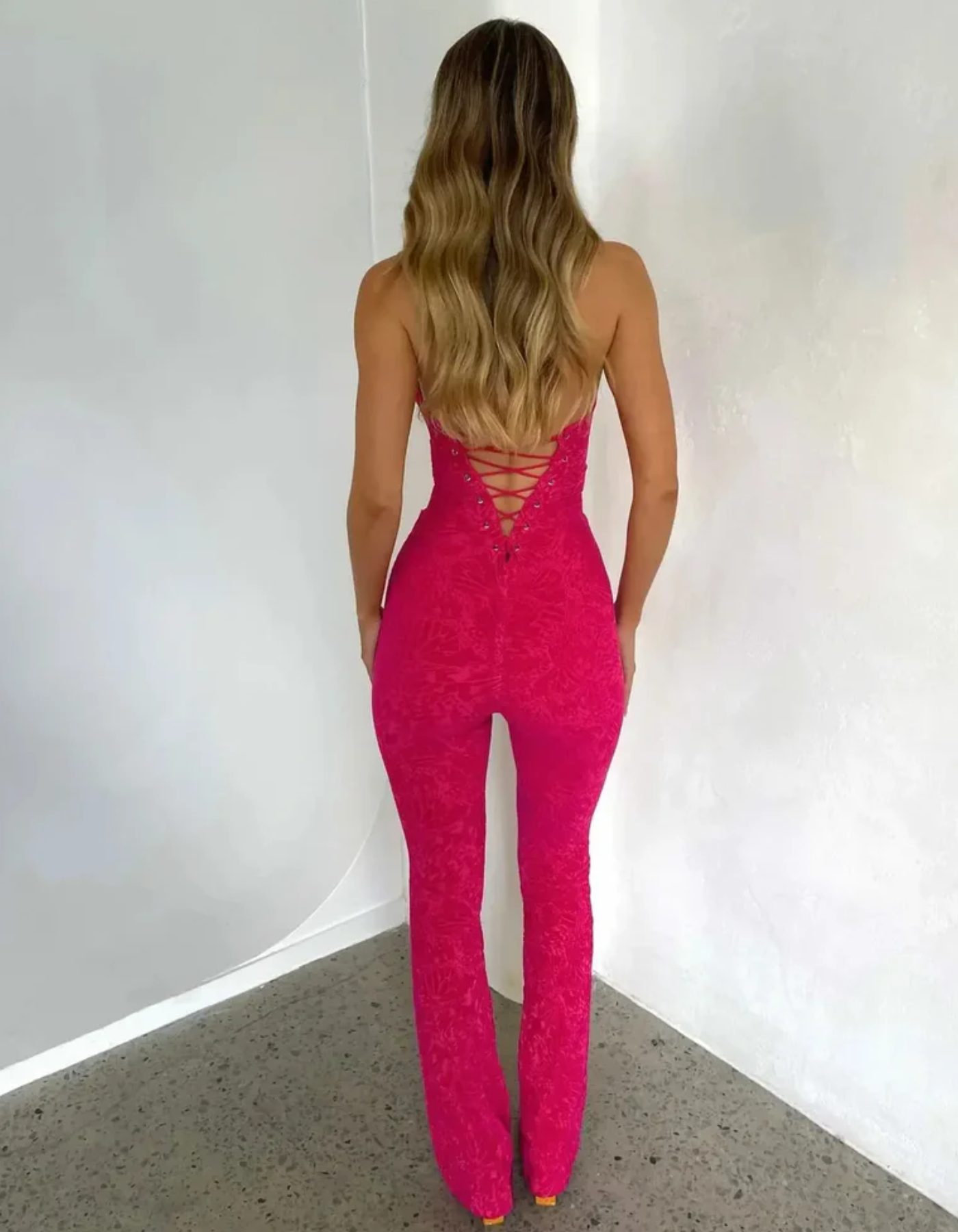 Vittoria – Strappy corset detail – Lace jumpsuit-10174842765639-Ivory Ombre