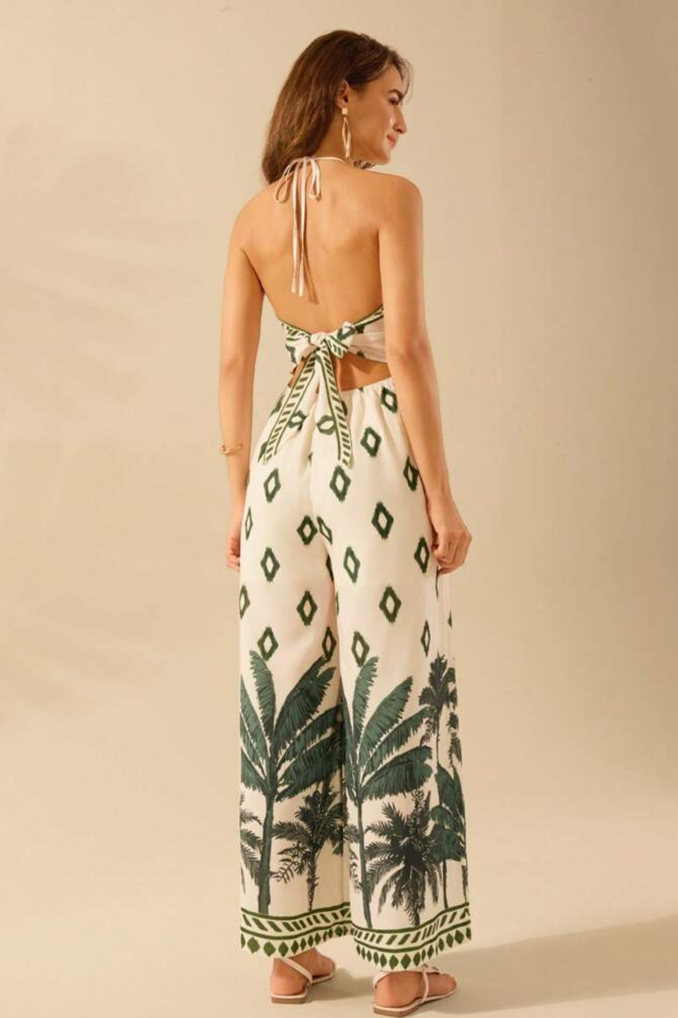 Vivenza – Bohemian bloom – Halterneck jumpsuit-10199537779015-Ivory Ombre