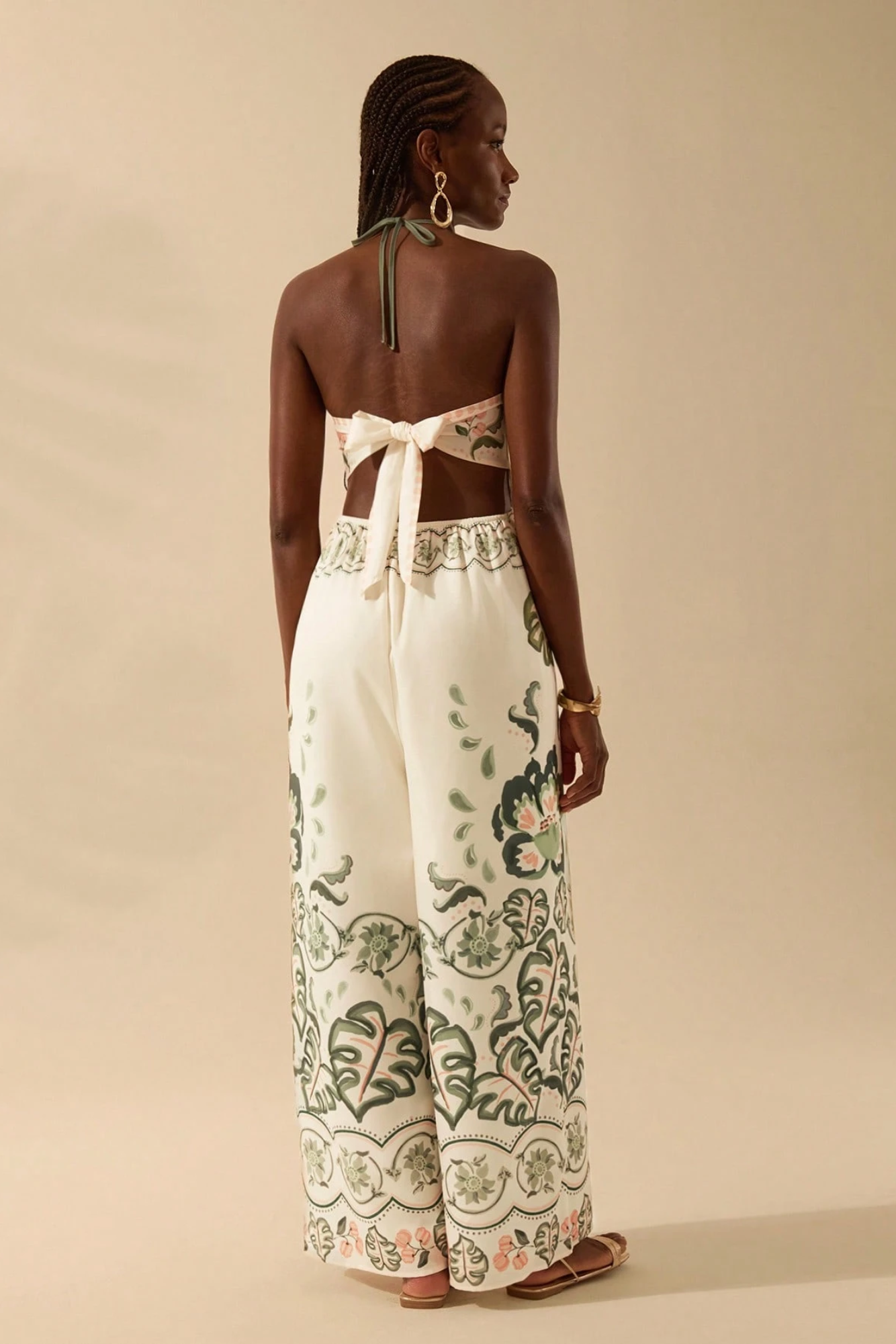 Vivenza – Bohemian bloom – Halterneck jumpsuit-10199537779015-Ivory Ombre