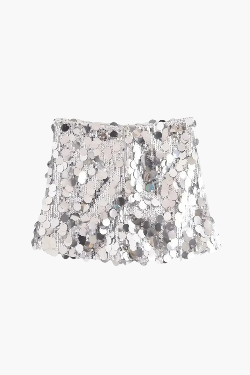 Zaira – Radiant sparkle – Glitter mini skirt-10174843650375-Ivory Ombre
