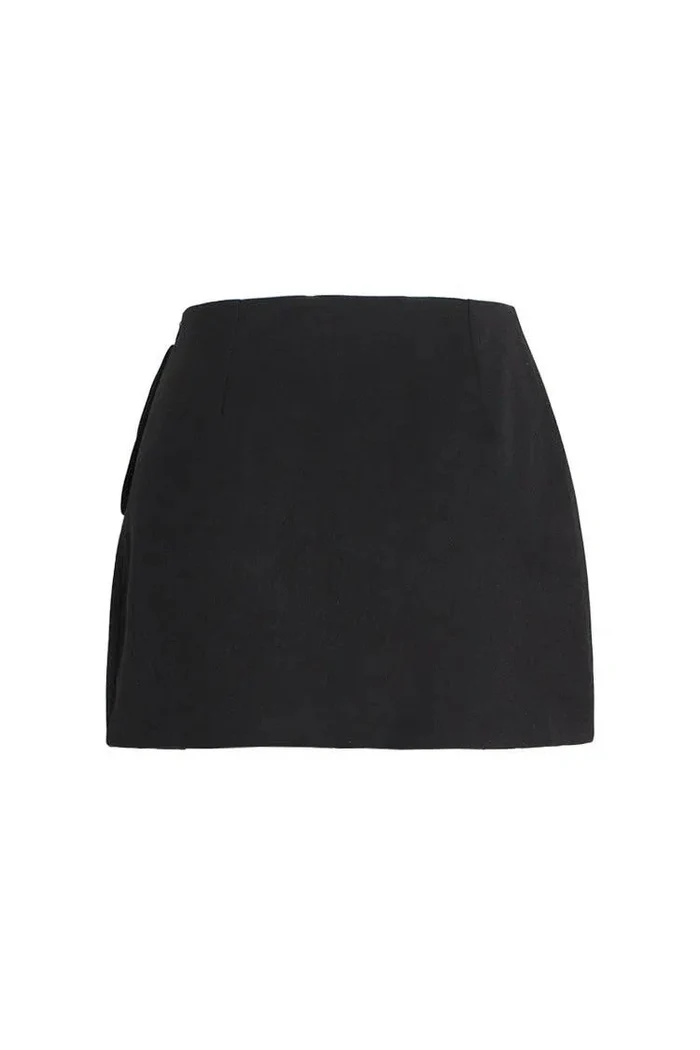 Zeno – Crystal buckle detail – High-split mini skirt-10174843683143-Ivory Ombre