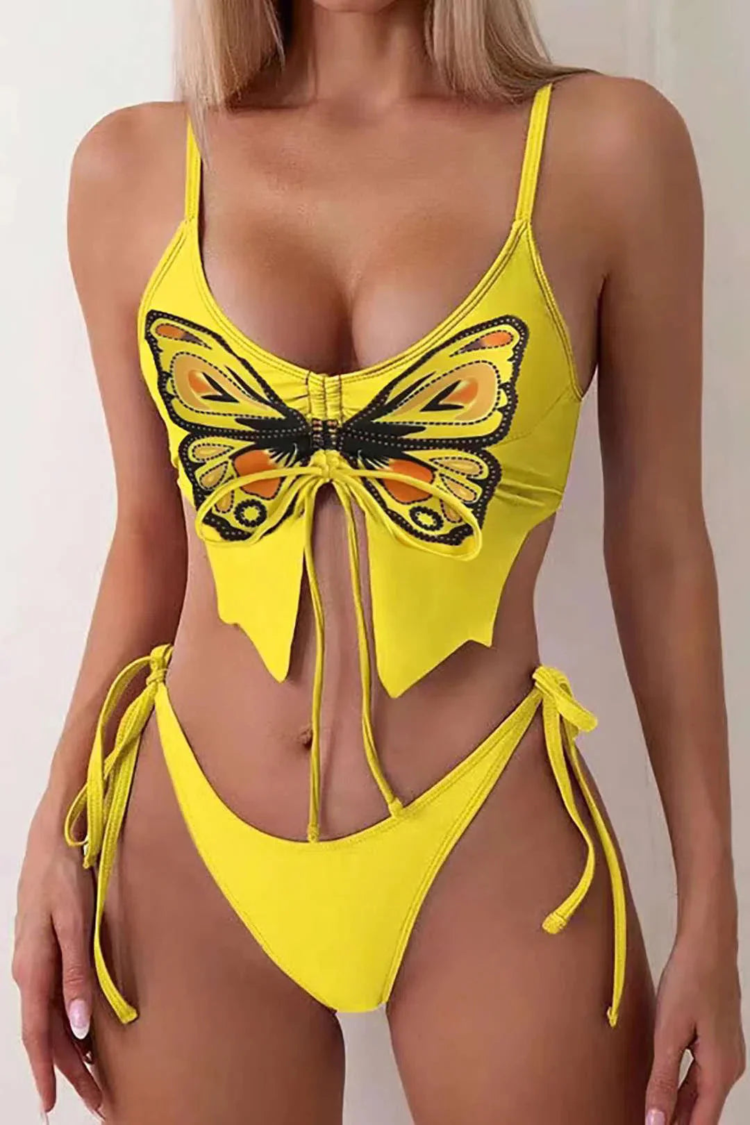 Zirlea – Butterfly pattern – Swimwear set-10174711300423-Ivory Ombre