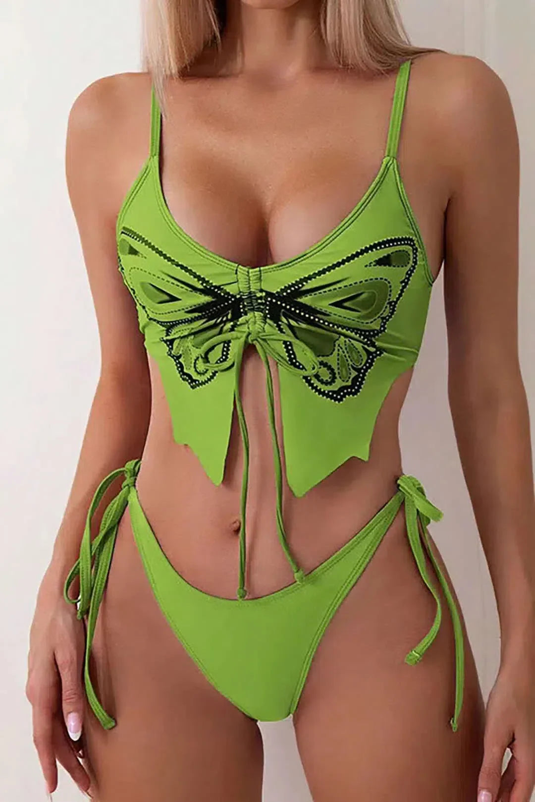 Zirlea – Butterfly pattern – Swimwear set-10174711300423-Ivory Ombre