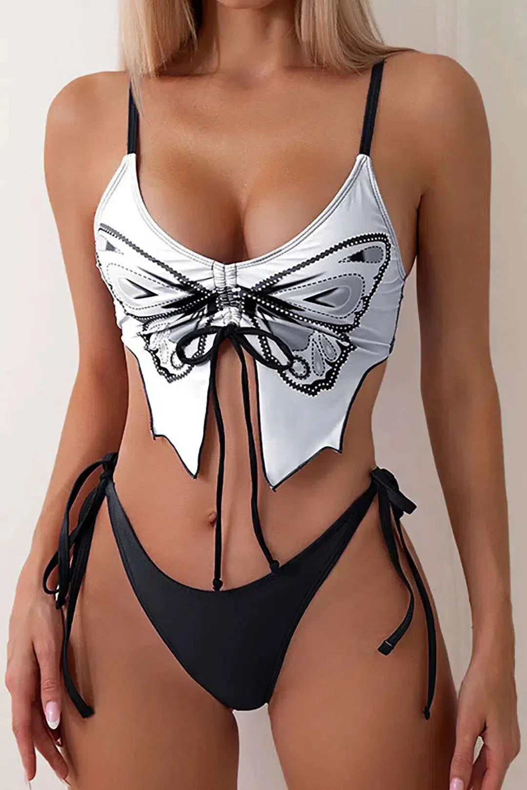 Zirlea – Butterfly pattern – Swimwear set-10174711300423-Ivory Ombre