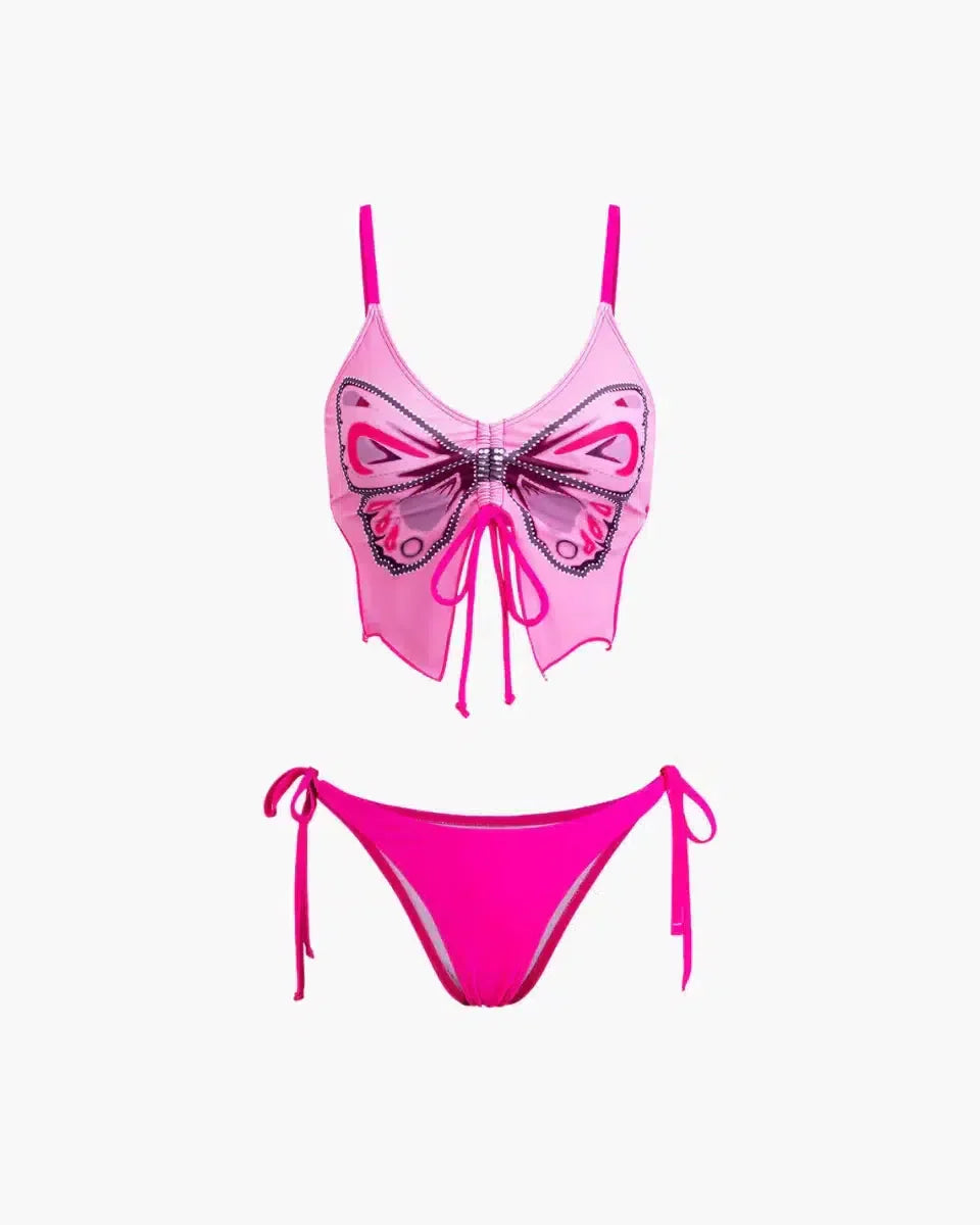 Zirlea – Butterfly pattern – Swimwear set-10174711300423-Ivory Ombre
