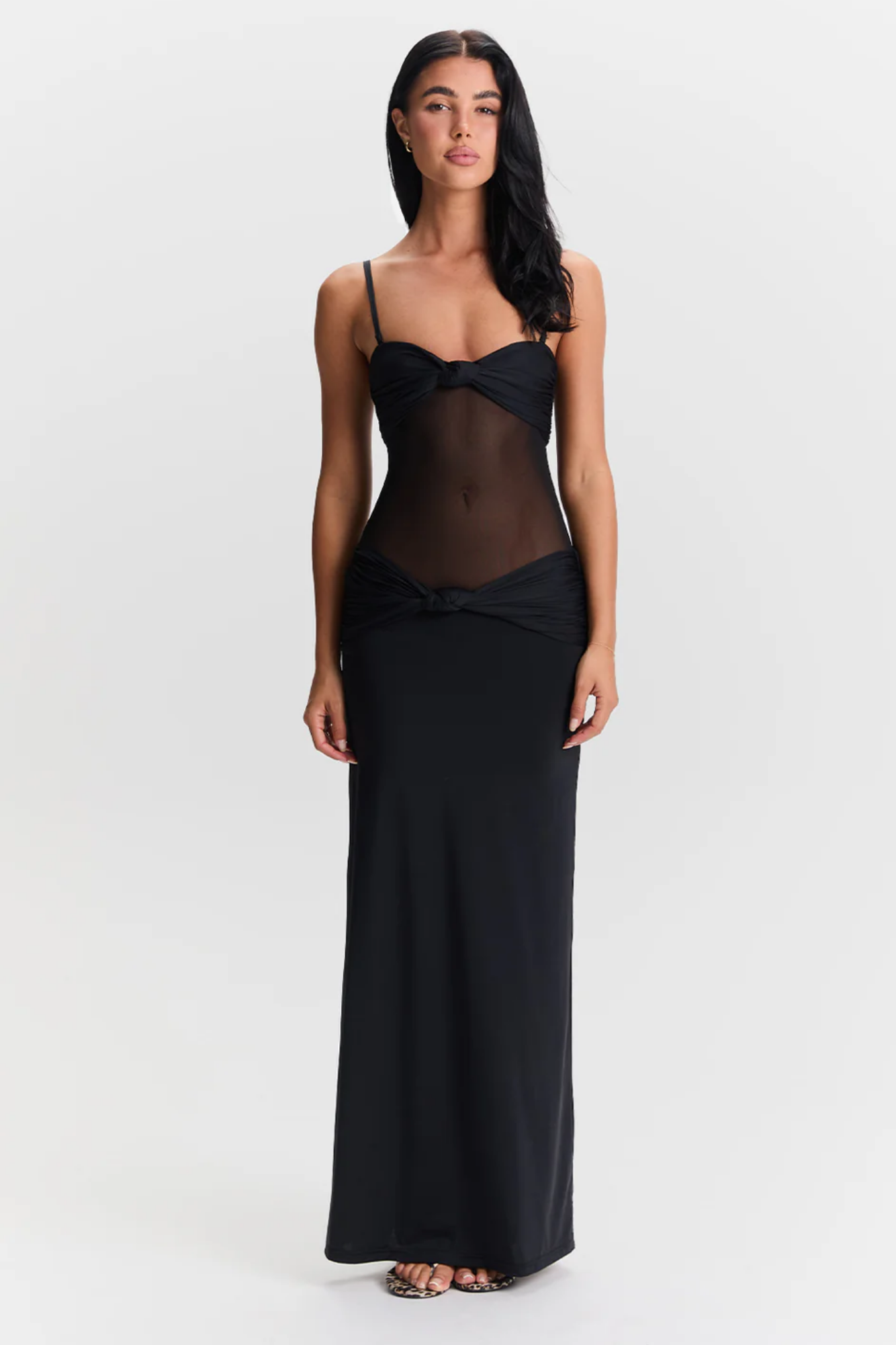 Zoie – Sheer twist detail – Strapless maxi dress-10174847025479-Ivory Ombre