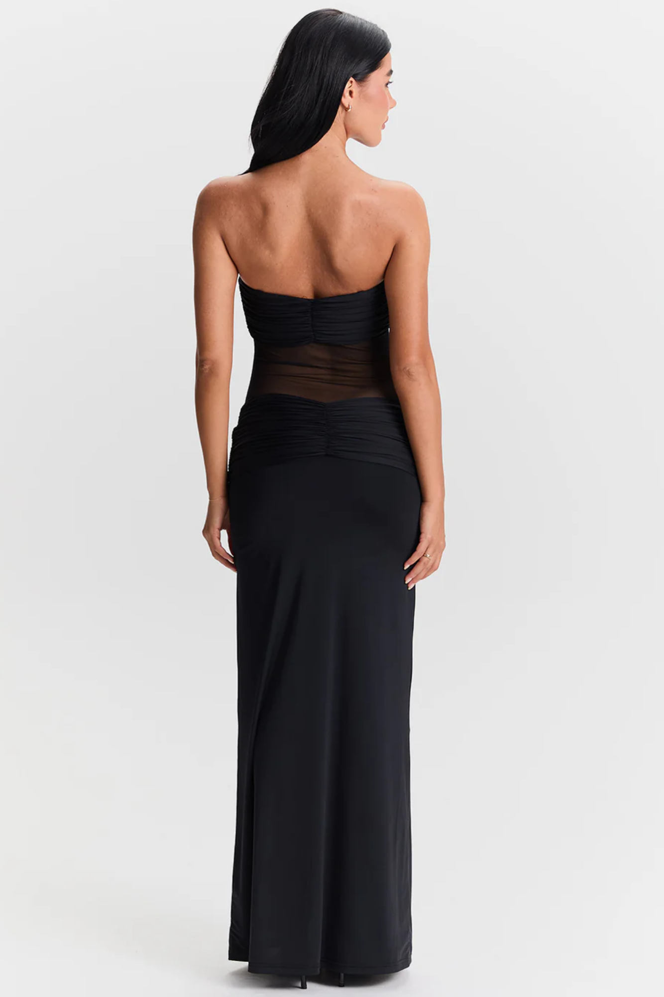 Zoie – Sheer twist detail – Strapless maxi dress-10174847025479-Ivory Ombre
